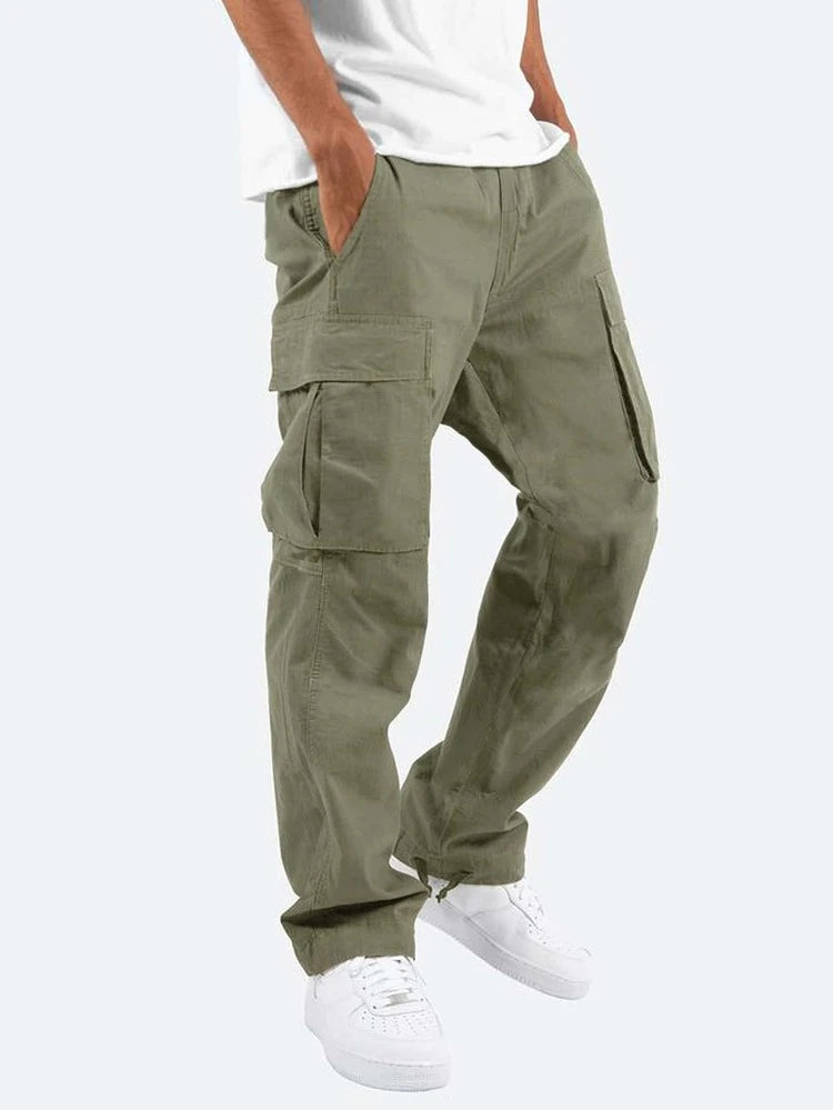 Men's Flap Pocket Drawstring Waist Cargo Pants