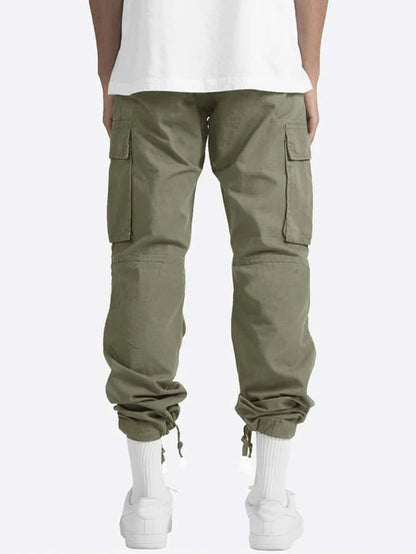 Men's Flap Pocket Drawstring Waist Cargo Pants