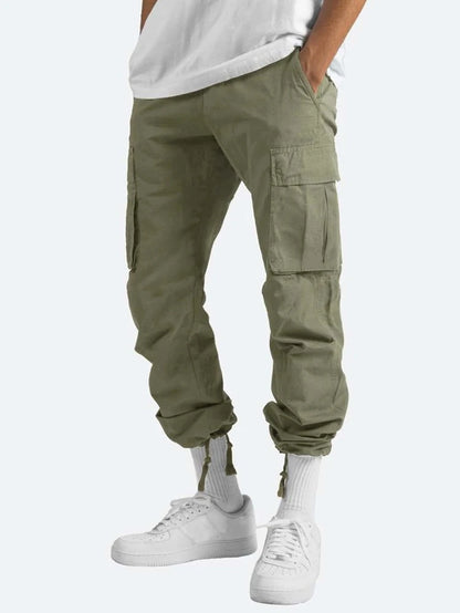 Men's Flap Pocket Drawstring Waist Cargo Pants