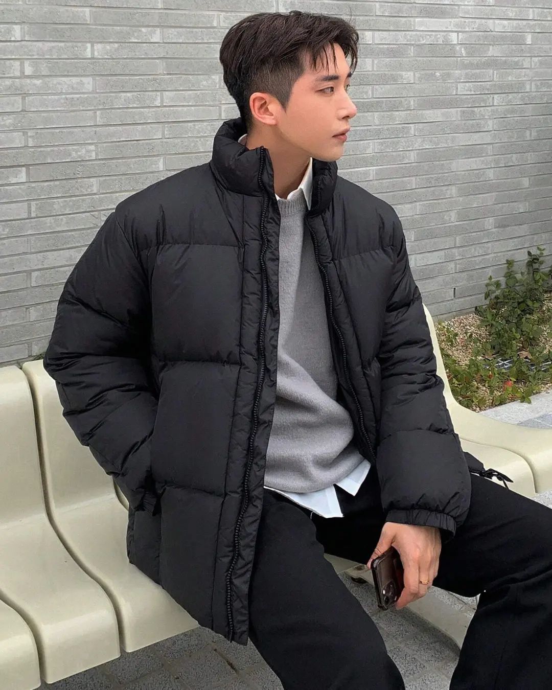 Men Zip Up Padded Coat For Winter