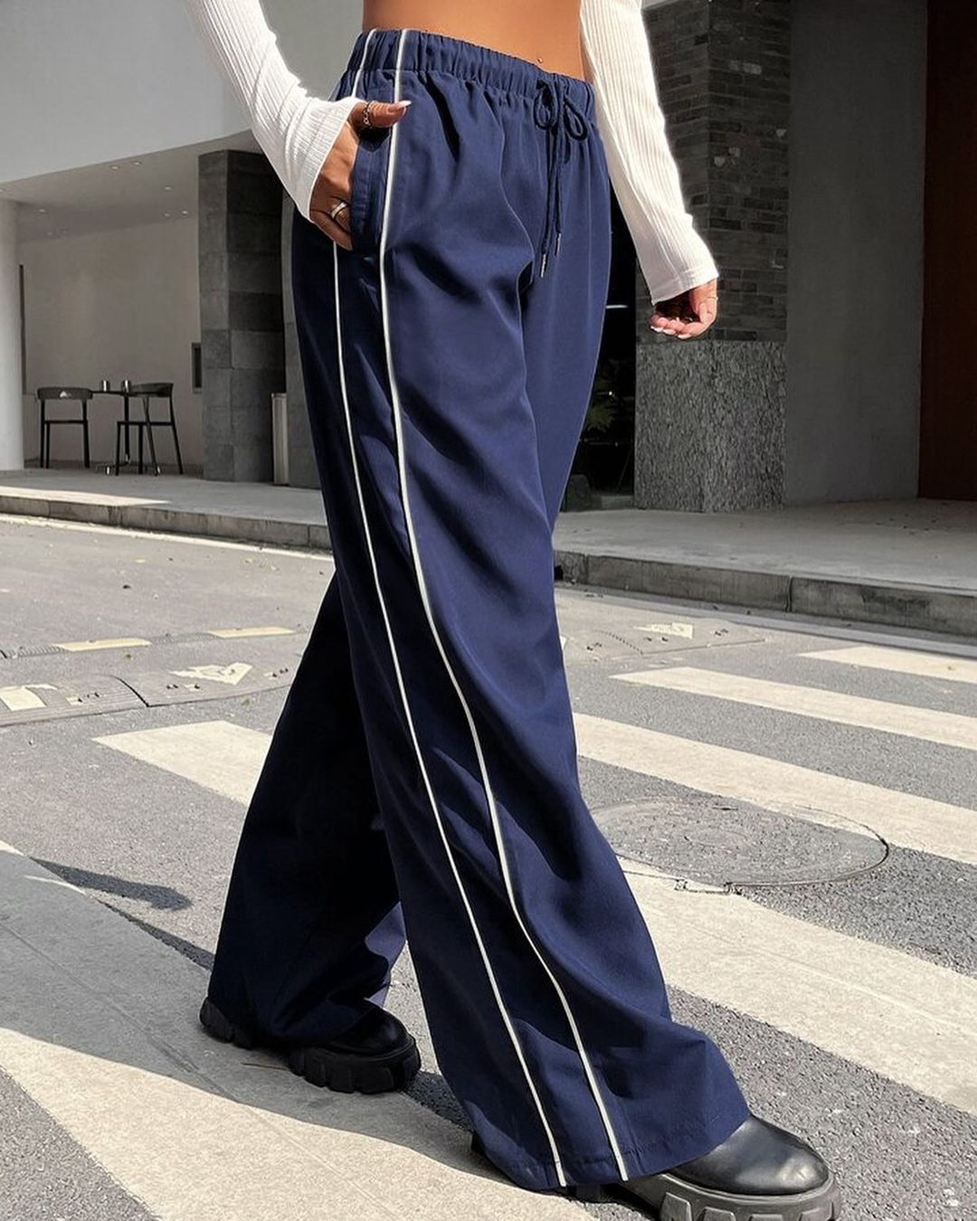 Coolane High Waist Seam Detail Wide Leg Pants