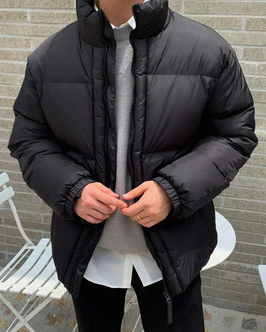 Men Zip Up Padded Coat For Winter