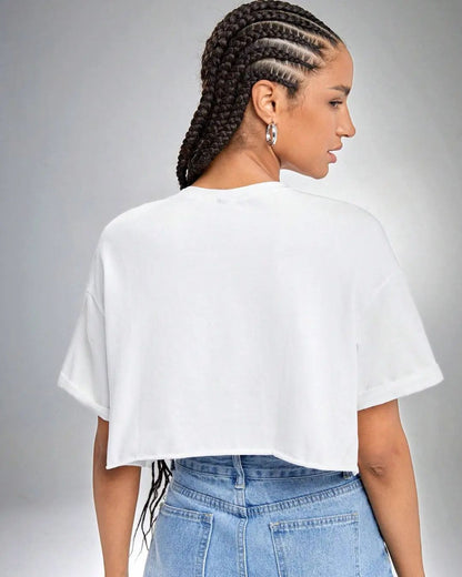 Women's Trendy Drop Shoulder Crop Tee