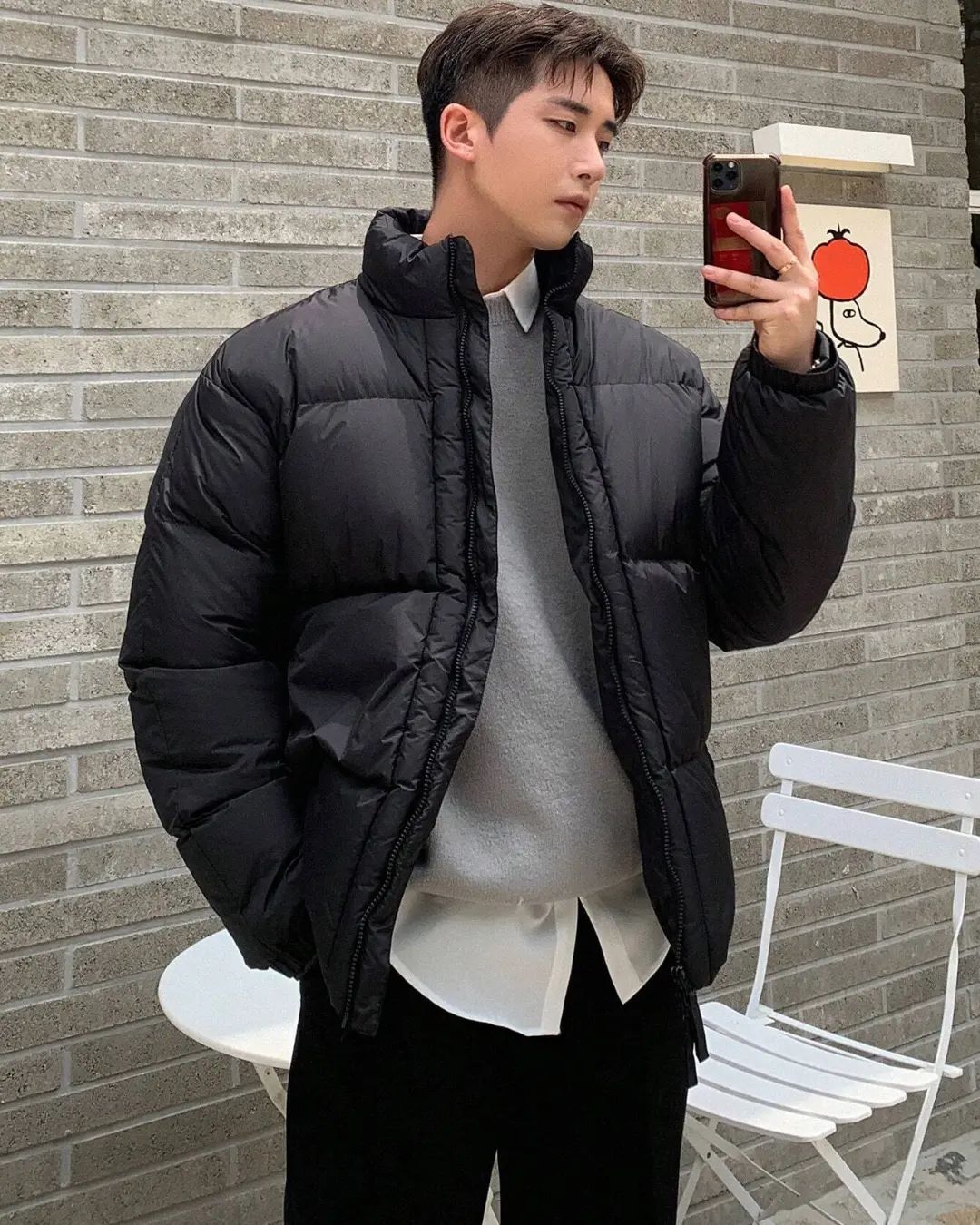 Men Zip Up Padded Coat For Winter