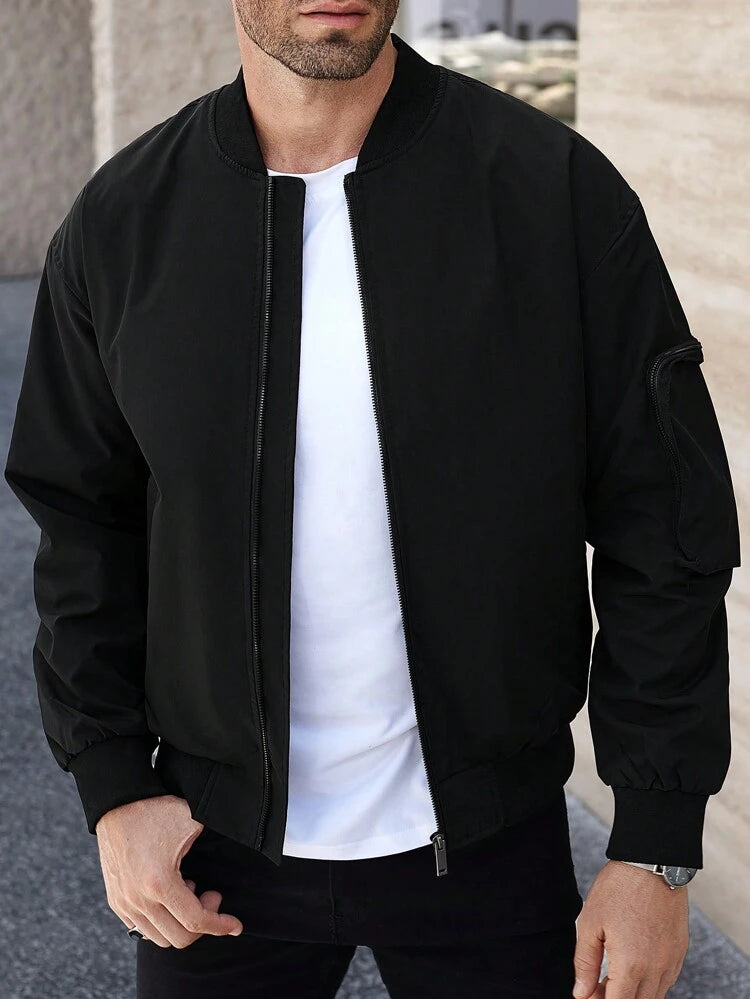 Men's Casualcool Zippered Long Sleeve Jacket