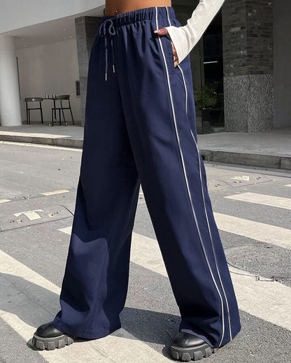 Coolane High Waist Seam Detail Wide Leg Pants